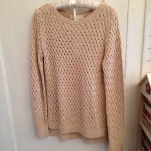 Michael Kors Beige L/S Open Weave Beige Sweater
